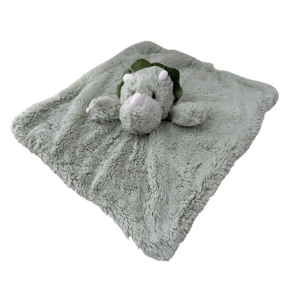 Kellytoy Triceratops Dinosaur Baby Security Blanket Sage‎ Green Plush Lovey 14in